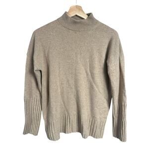 J. Crew Pullover 100% Cashmere XXS Beige Crewneck Turtle Neck
